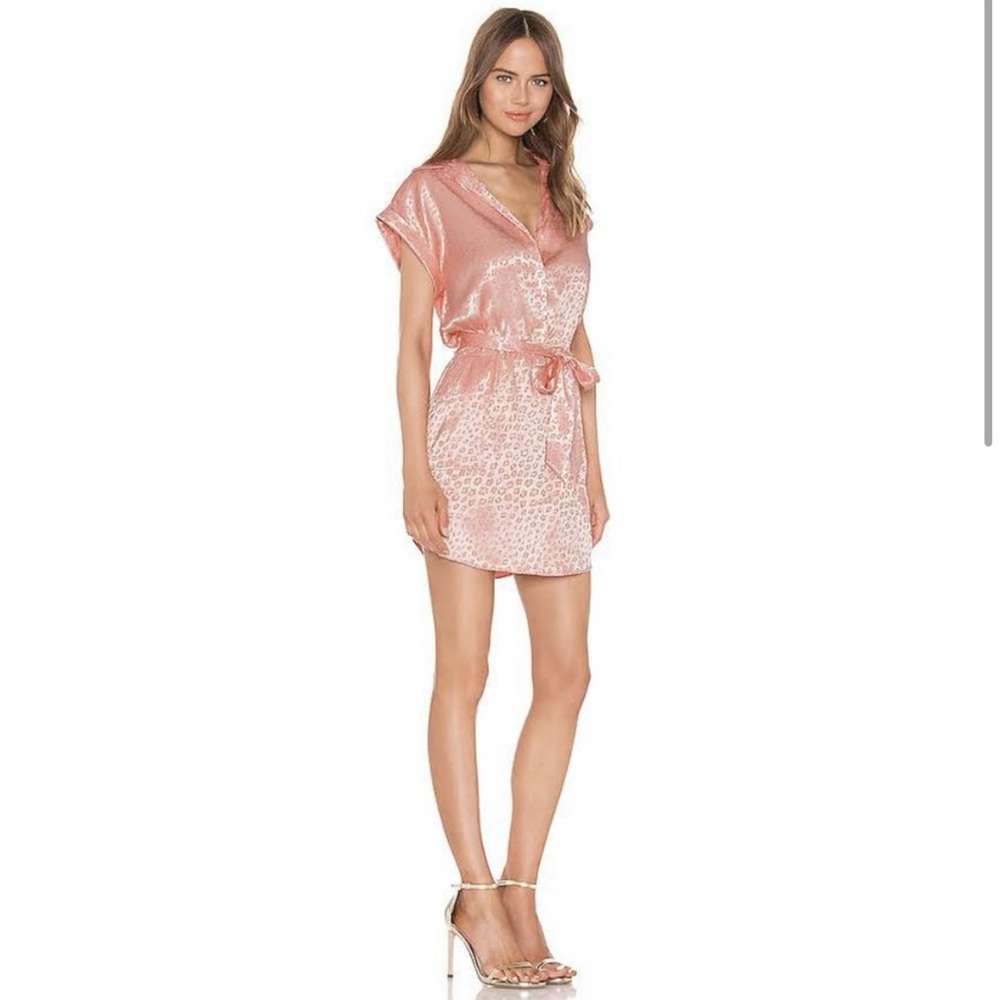 Joie shirt dress size S pink leopard
